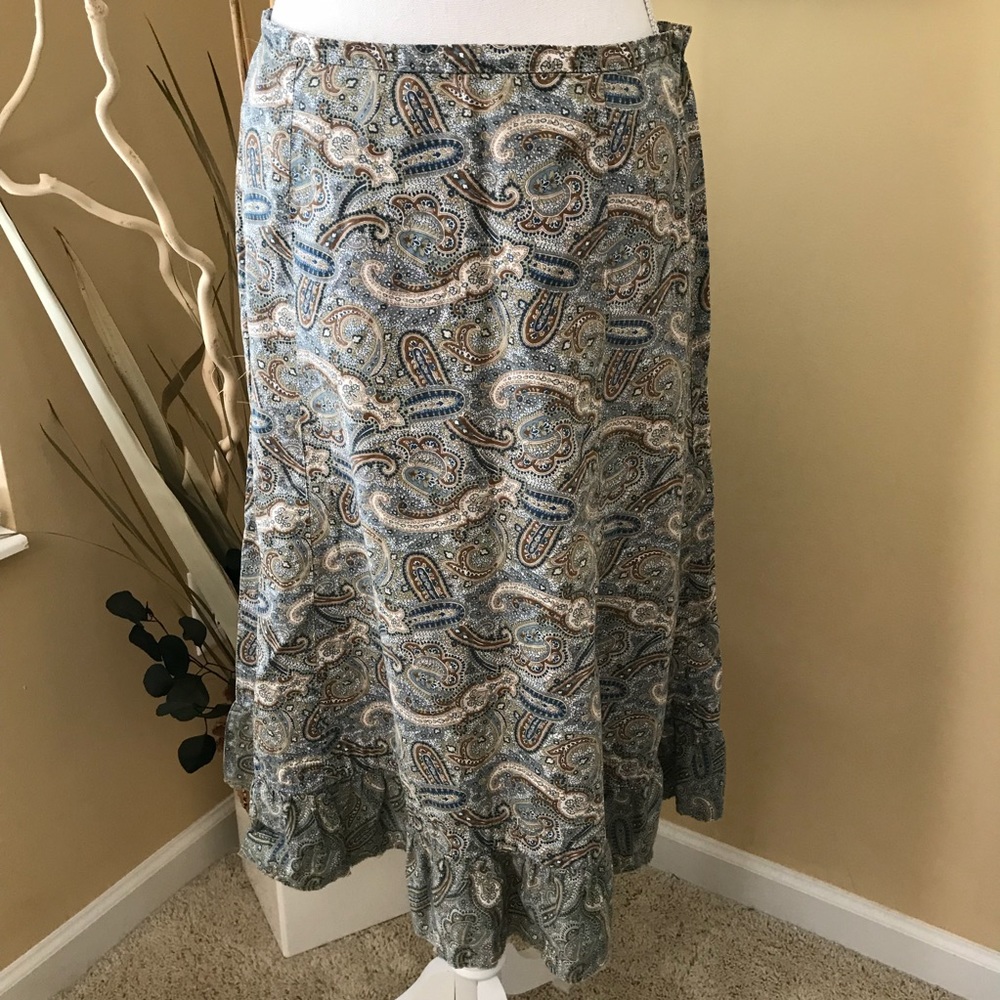 GAP Floral Paisley Ruffled Prairie Skirt Sz 4